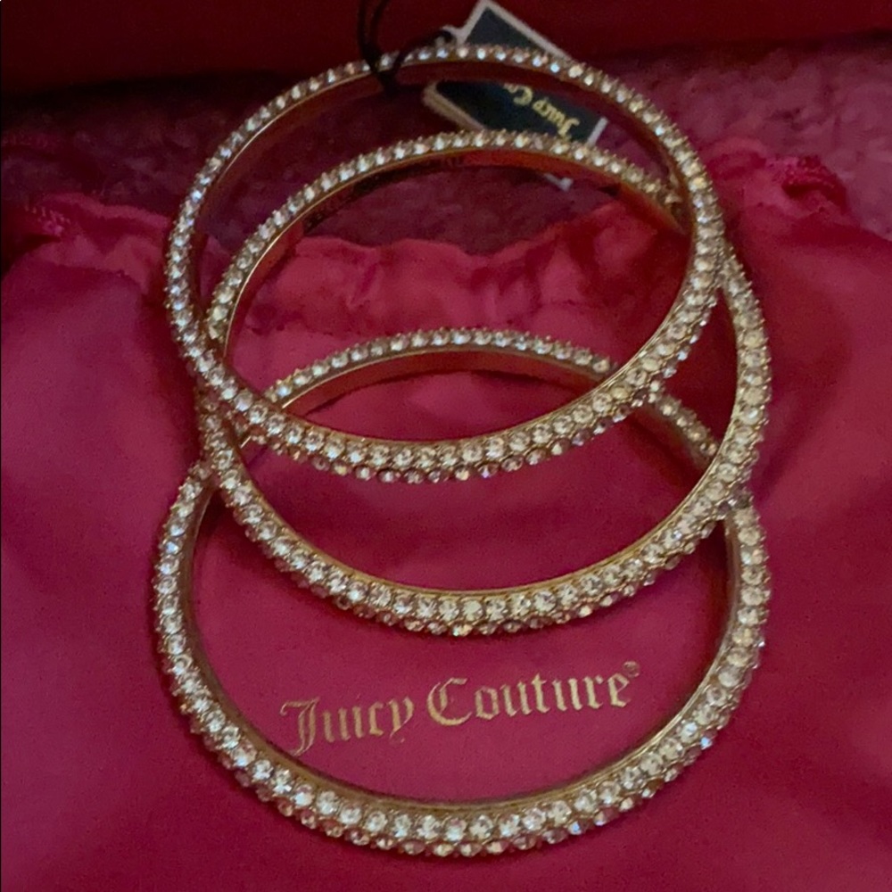 New Juicy Couture Swarovski Pavé Gold bling bangle